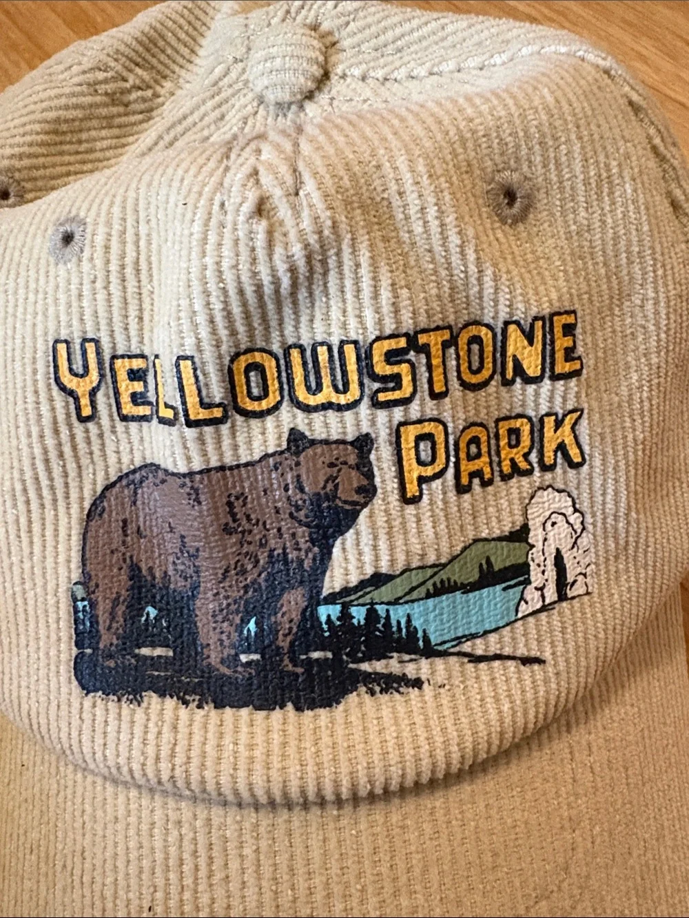 American Needle Yellowstone National Park Corduroy Bear Hat Snapback